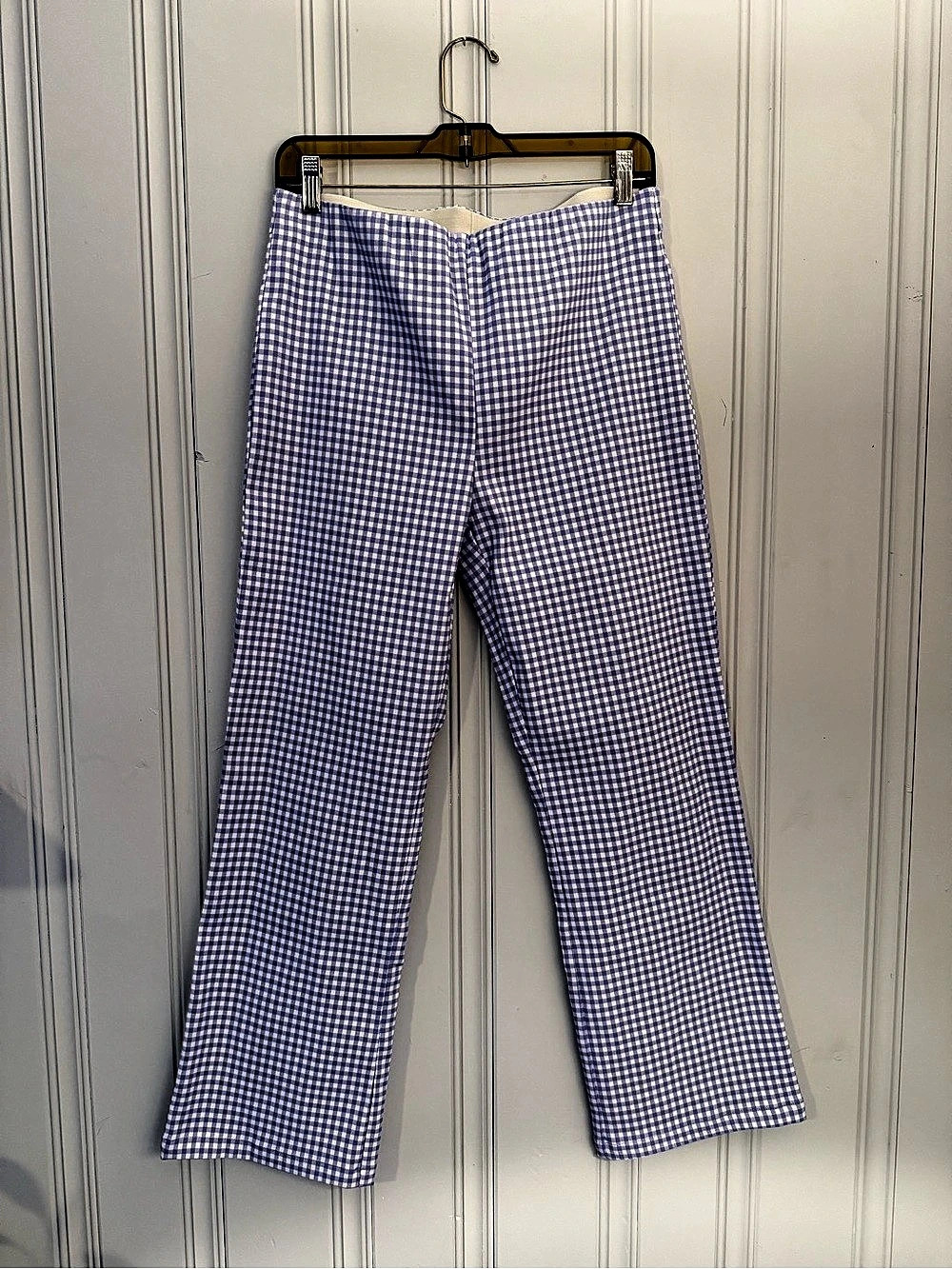 Compañía Fantástica Gingham Pant Wide Leg Pants Purple & White Medium
